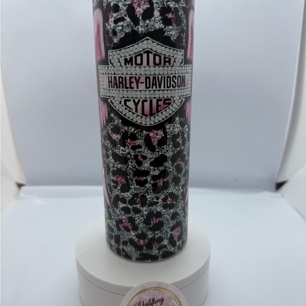 Black and Pink Wings Harley D 20 oz Tumbler